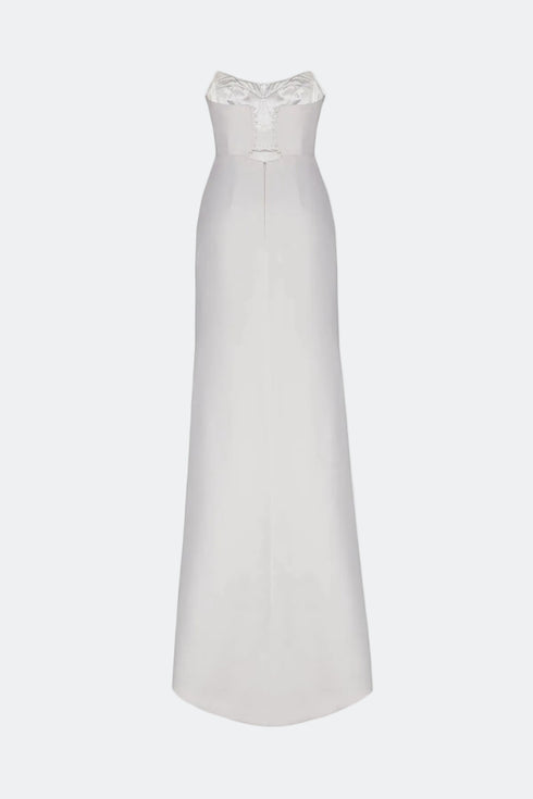 Slit Detailed Strapless Dress