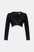Embroidered Long Sleeve Crew Neck Top