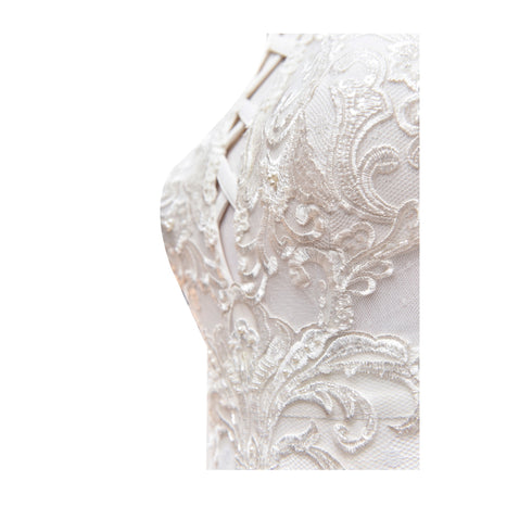Inlaid Wedding Dress With Two Slit Detail