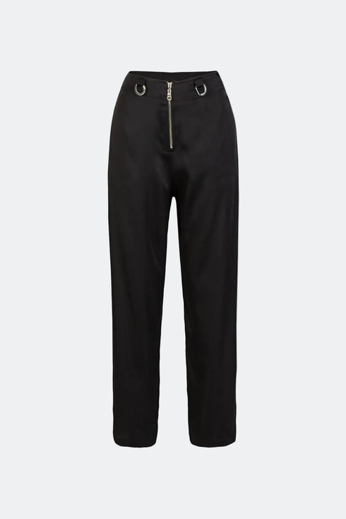 Straight Cut Trousers With Metal Detail