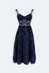 Square Neck Tulle Detailed Midi Dress