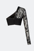 One Shoulder Sequin Fabric Detailed Top