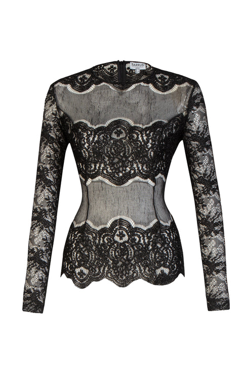 Mixed Pattern Long Sleeve Top