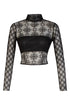 Long Sleeve Turtleneck Lace Top
