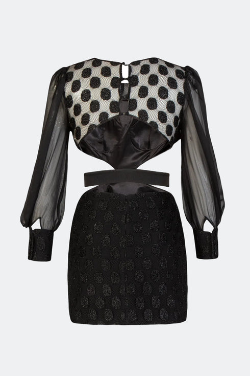 Puff Sleeve Cut Out Mini Dres