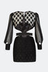 Puff Sleeve Cut Out Mini Dres