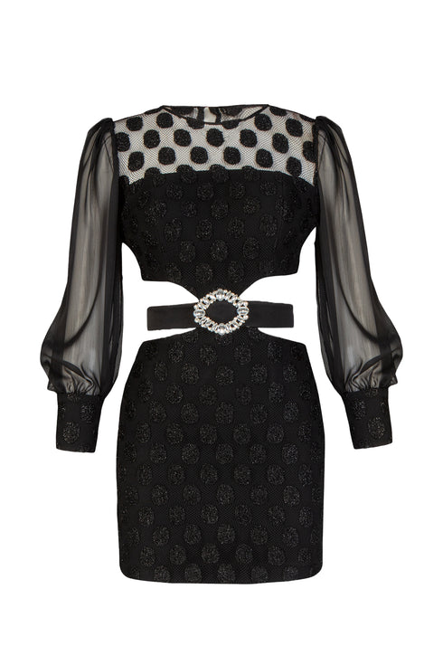 Puff Sleeve Cut Out Mini Dres