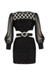 Puff Sleeve Cut Out Mini Dres