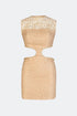 Stone Detailed Lace Mini Dress With Back Decollete