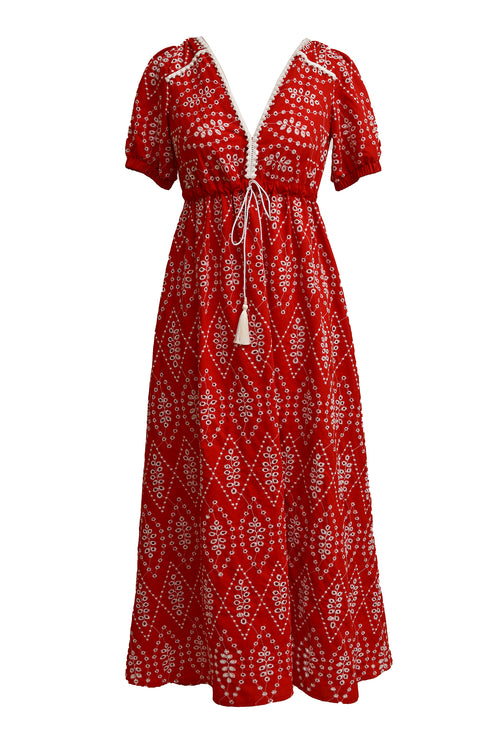 V NECK SHORT SLEEVES DRESS - Barrus London