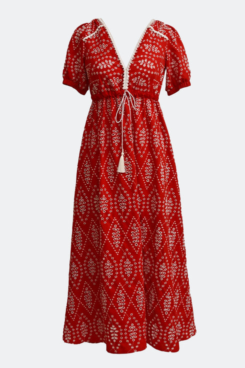 V NECK SHORT SLEEVES DRESS - Barrus London