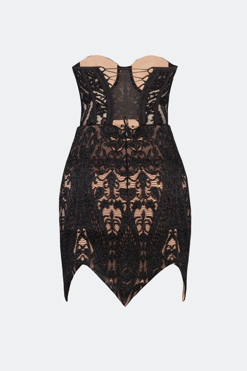 Heart Neck Triangle Skirt Mini Dress
