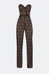 Heart Neck Striped Wide Leg Overall With Lace Detail