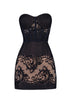 Heart Neck Bustier With Lace Detail Mini Dress