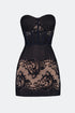 Heart Neck Bustier With Lace Detail Mini Dress