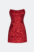 Strapless Front Slit Sequin Mini Dress