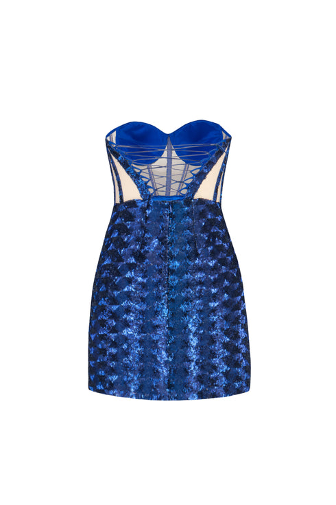 Heart Neck Transparent Bustier Mini Dress