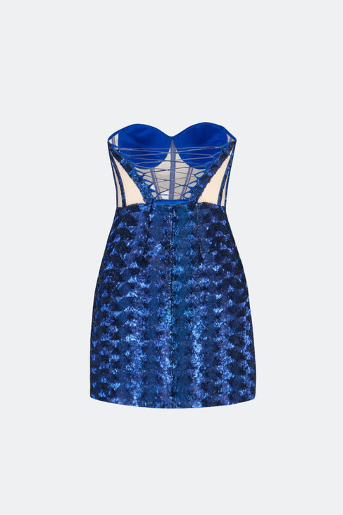 Heart Neck Transparent Bustier Mini Dress