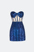 Heart Neck Transparent Bustier Mini Dress