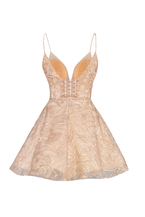 V-Neck Strap Mini Dress