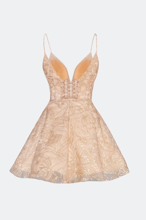 V-Neck Strap Mini Dress
