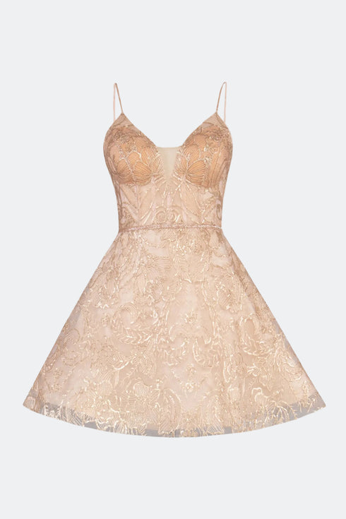 V-Neck Strap Mini Dress