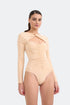 Neck And Chest Detailed Snap Crotch Body With Long Sleeves