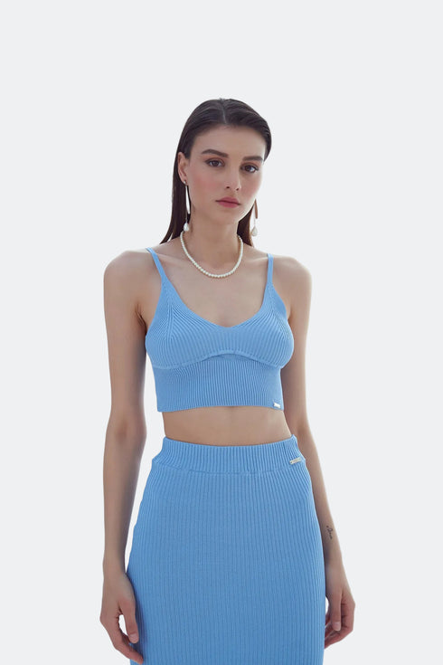 V NECK CROP TOP - Barrus London