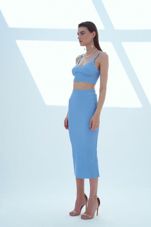 V NECK CROP TOP - Barrus London