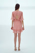 V NECK, MINI DRESS WITH RUFFLE DETAILED - Barrus London