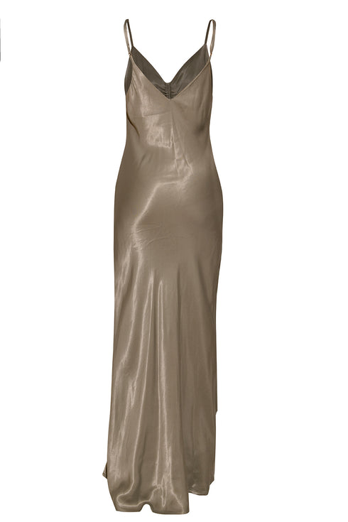 GREEN SHIRRED DETAIL DRESS - Barrus London