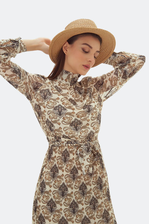 PLEATED SKIRT, LONG SLEEVES SHIRT DRESS - Barrus London
