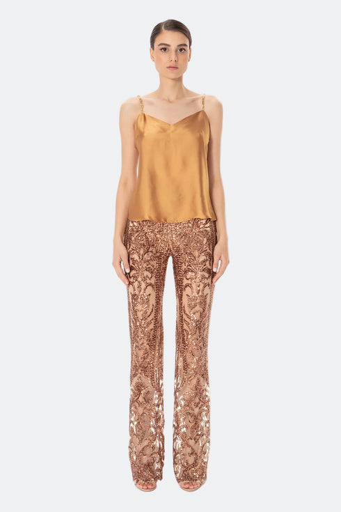 Soft V-Neck Chain Hanging Blouse