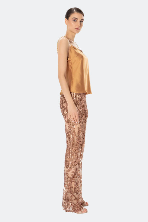 Soft V-Neck Chain Hanging Blouse