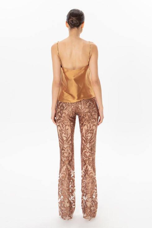Soft V-Neck Chain Hanging Blouse