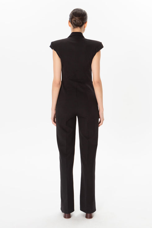 Bootcut Black Long Jumpsuit