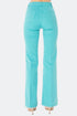 Bootcut Medium Turquoise High Waist Trousers