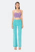 Bootcut Medium Turquoise High Waist Trousers