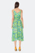 Floral Patterned V-Neck Midi Dress With Pockets