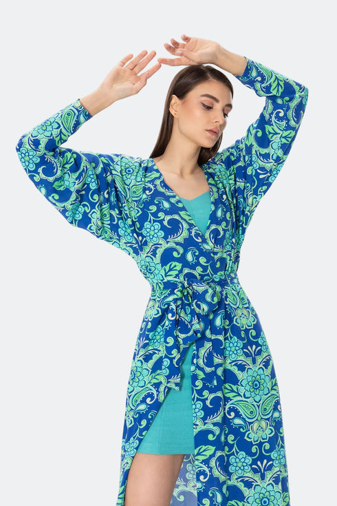 Patterned Long Sleeve Kimono