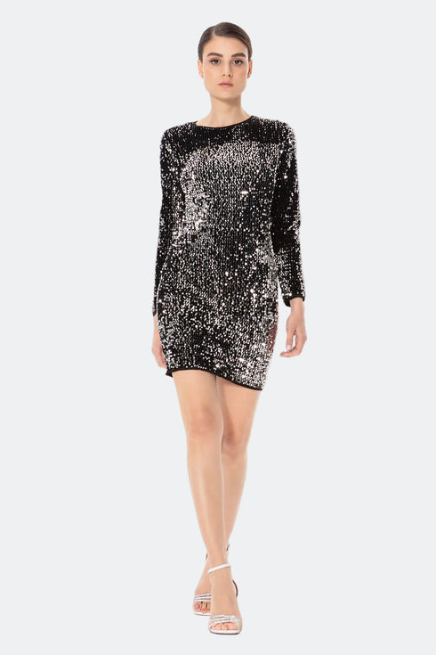 Sequin Backless Mini Dress