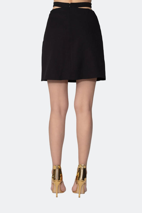 Black Mini Skirt With Waist Decollete