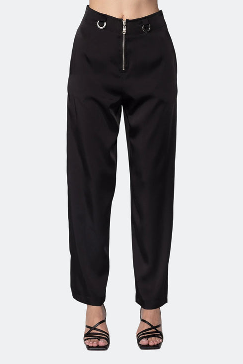 Straight Cut Trousers With Metal Detail