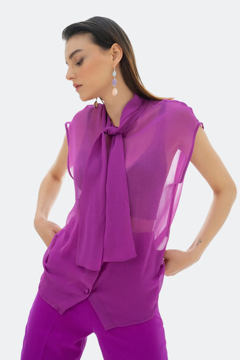 FRENCH LACE DETAIL BLOUSE - Barrus London