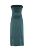 Green Satin Bodycon Midi Dress