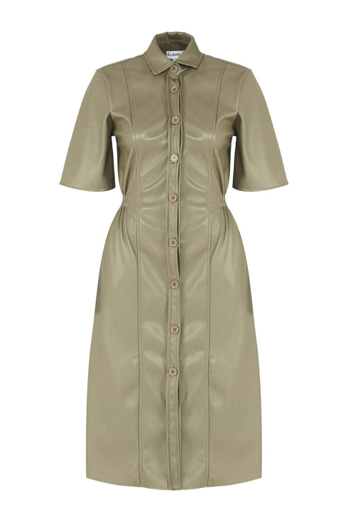 Short Sleeve Vegan Leather Dress