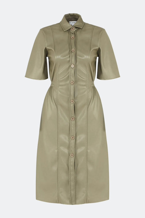Short Sleeve Vegan Leather Dress