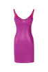Vegan Leather Bodycon Royal Fuchsia Mini Dress