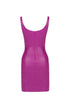 Vegan Leather Bodycon Royal Fuchsia Mini Dress