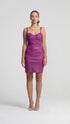 Vegan Leather Bodycon Royal Fuchsia Mini Dress
